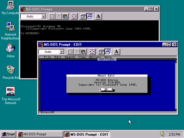 Windows 95 MS-DOS Prompt (1995)
